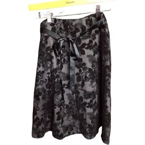 SOLD Elegant Black Burn Out Floral Skirt size small